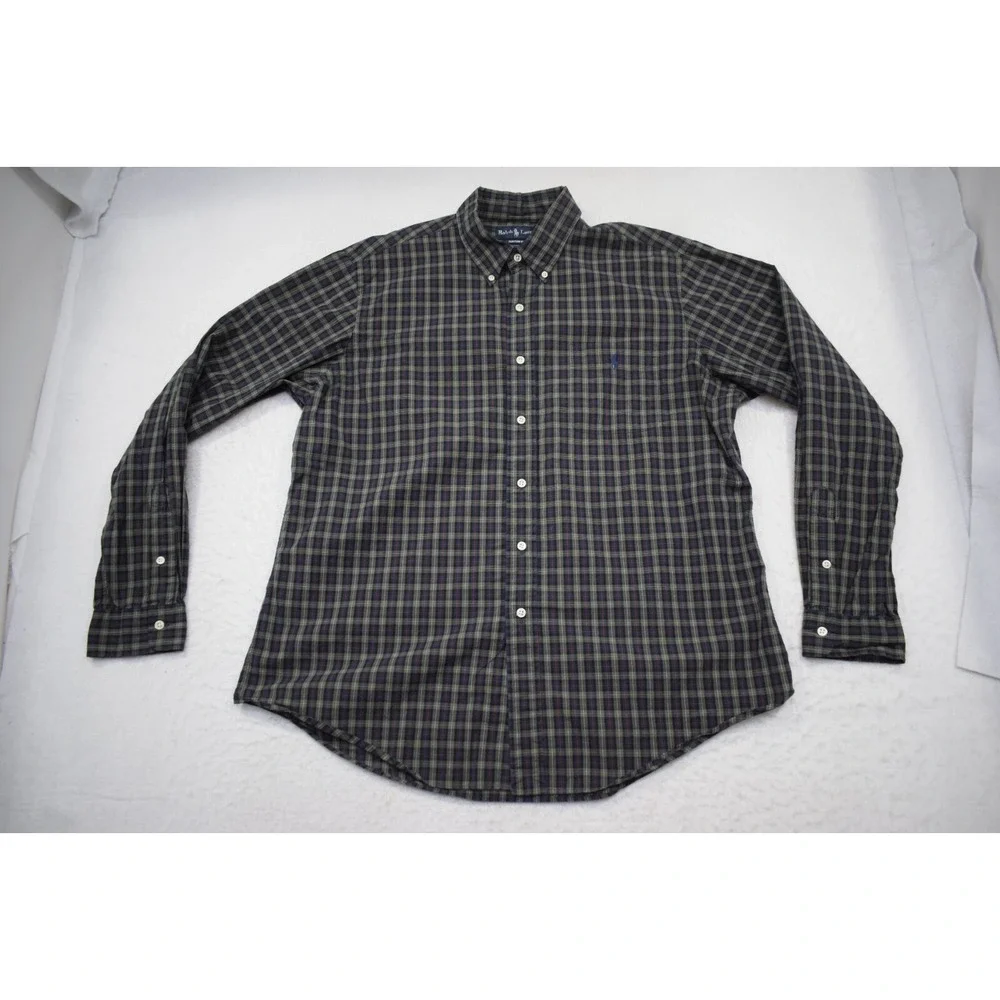 Polo‎ Ralph Lauren Custom Fit Plaid Dress Shirt Long Sleeve Mens Size XL